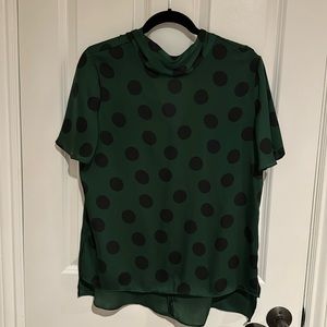Short Sleeve Dotted Blouse